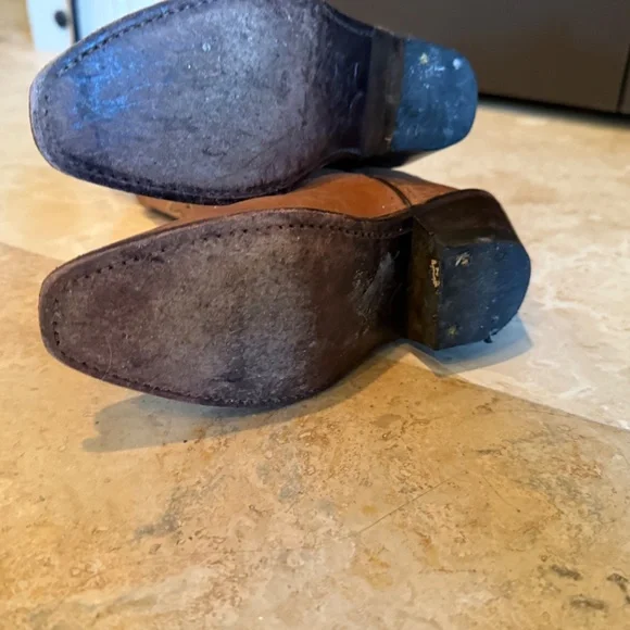 Girls Old West Brown Leather Boots (Size 10) - Picture 6 of 7